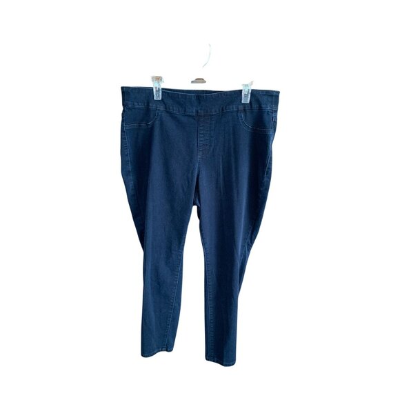 Lane Bryant Womens Size 18 Dark Denim Jeans Flex Magic Waist Band Signature Fit - Picture 1 of 4